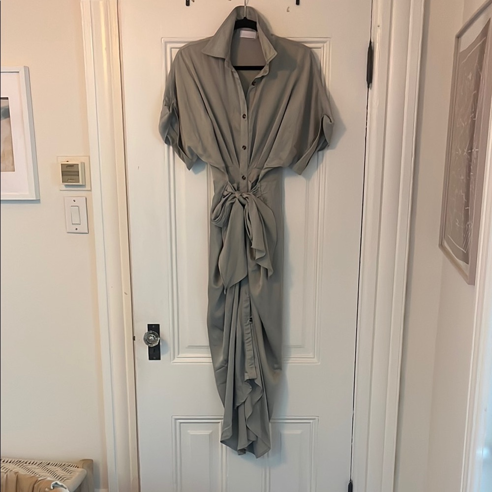 Isalis Front-Tie Button Up Dress